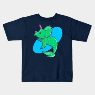 Dinosaur Mermaid - Triceratops Kids T-Shirt